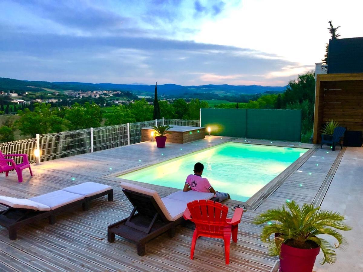 Havre De Paix, Vue Pano, Terrasse, Piscine, Nature. Villa Limoux Exterior photo