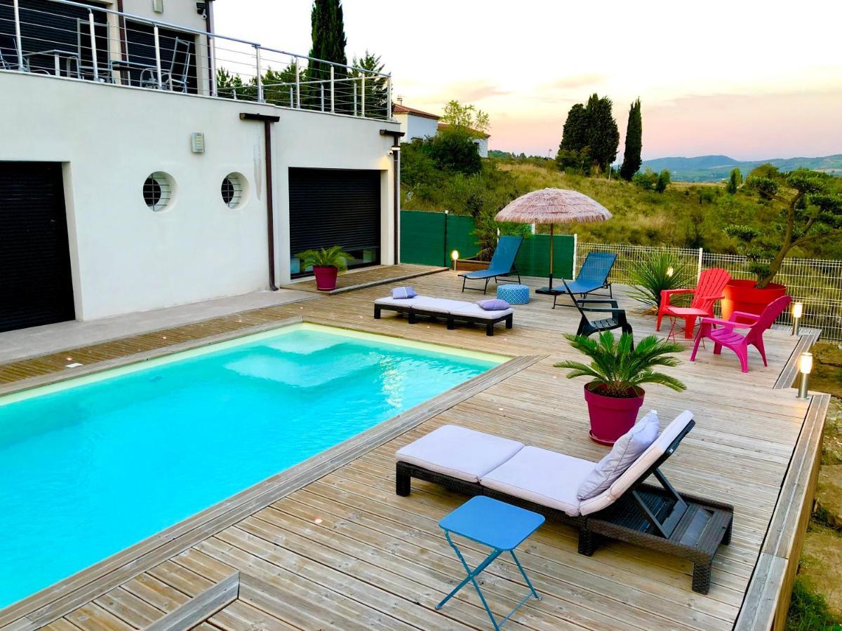 Havre De Paix, Vue Pano, Terrasse, Piscine, Nature. Villa Limoux Exterior photo